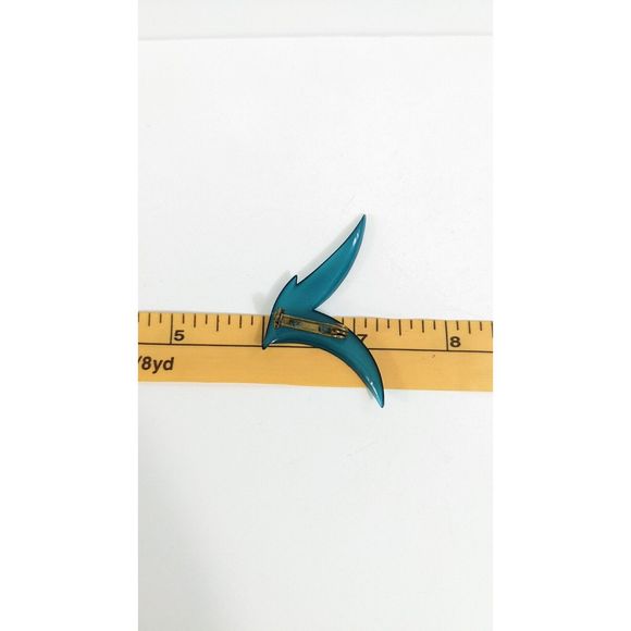 Teal  B+D Plastic Flying Bird Shaped Brooch - B Plus D Denmark #3 - Picture 4 of 7